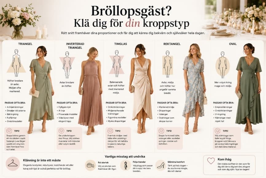 Bröllopsgäst? Klä dig för din kroppstyp